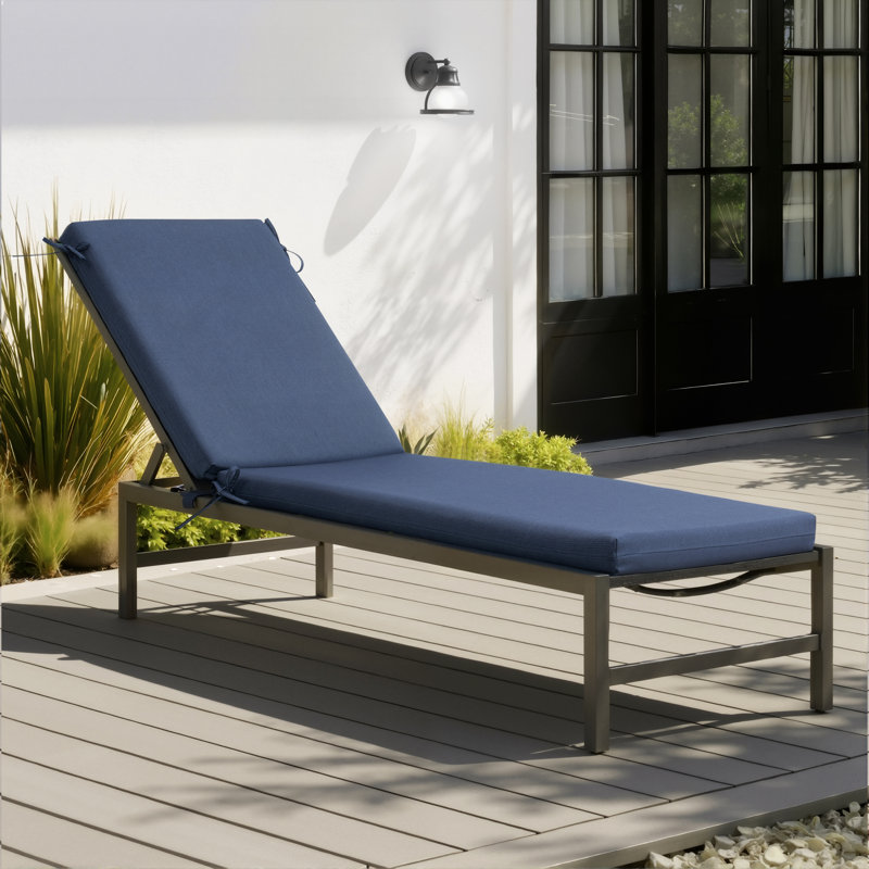 Coussin de chaise longue d'extérieur 72 po, Marine, 1