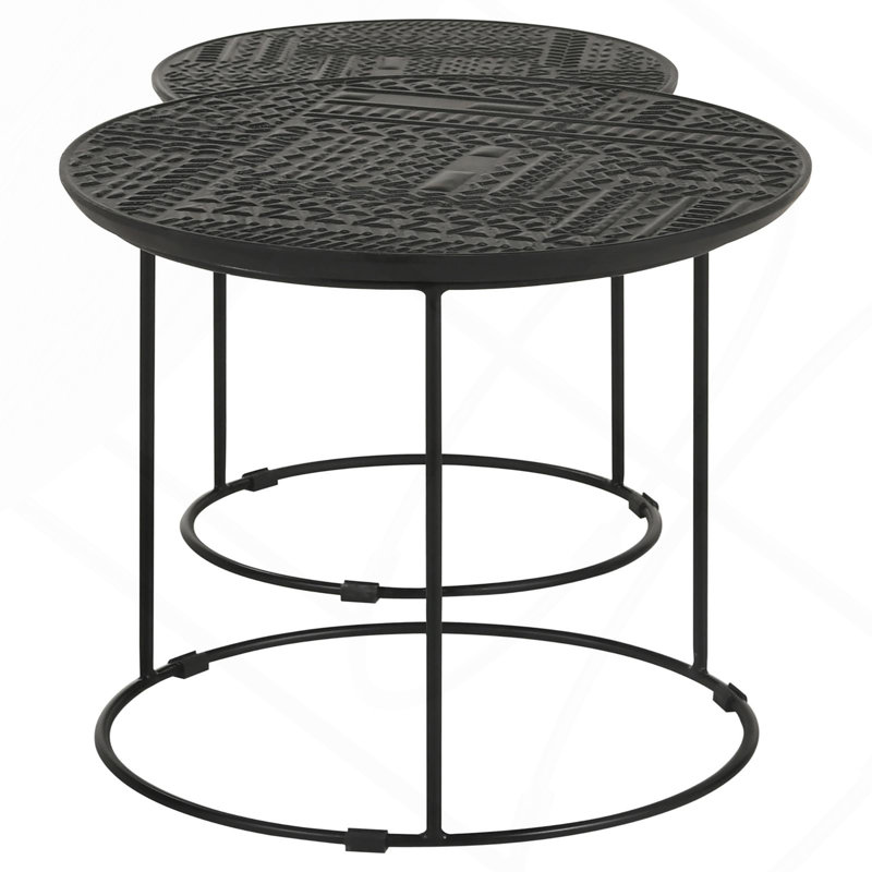 Matte Black 2-Piece Nesting Table.