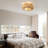 20"Rattan Ceiling Fans with Lights, Low Profile Boho Ceiling Fan with Light and Remote for Living Room Bedroom Dining Room