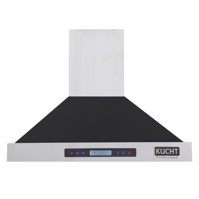Kucht Stainless Steel Wall Range Hood, Black, 28.75" H x 29.5" W x 22" D