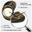 «Black and Gold Circle II - Abstract Spirals», forme unique en métal, horloge murale asymétrique moderne-105566050