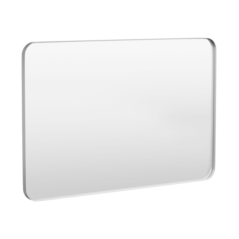 Cozy Design Tempered Glass Framed Wall-Mounted Bathroom Vanity Mirror, Silver, Rectangle, 36" x 55"
