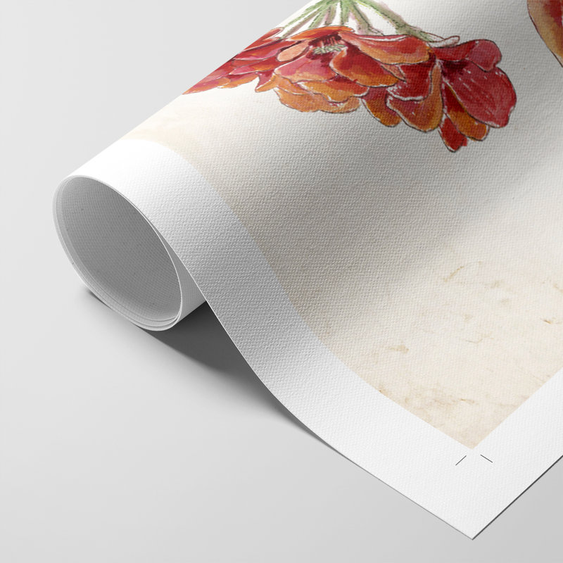 Scarlet Botanical II - Impression sur toile seulement - NON-CADRE, H 27 po x l 18 po