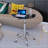 Adjustable Height Tempered Glass Table Desk Table With Lockable Wheels-691271561