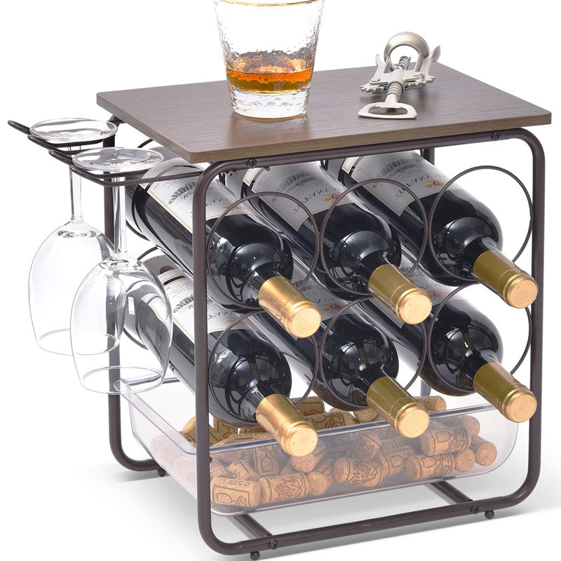 Aivo 6 Bottle Tabletop Wine Bottle Rack in
