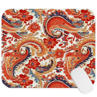 Abstract Boho Paisley Pattern V Bohemian Gaming Cute Office Laptop Desk Pad Gift Mat Square Rectangle Non-Slip Mousepad