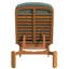  Chaise longue réglable pour l'extérieur - Structure en bois d'acacia avec coussins verts résistants aux rayons UV, dossier inclinable à 3 positions pour le patio, la piscine et la plage