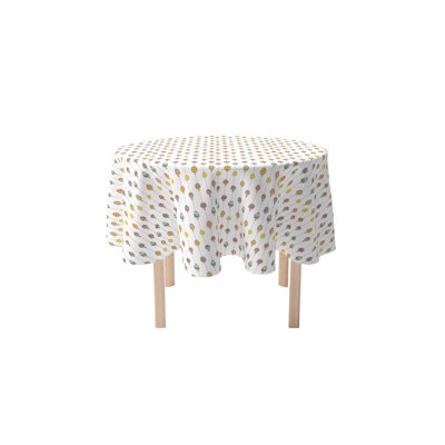 Furqaan Round Polka Dots Cotton Twill Tablecloth