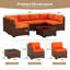 Treyshun Modular Slanted Rattan Sectional Conversation Sets With Coffee Table-87868581-99277890