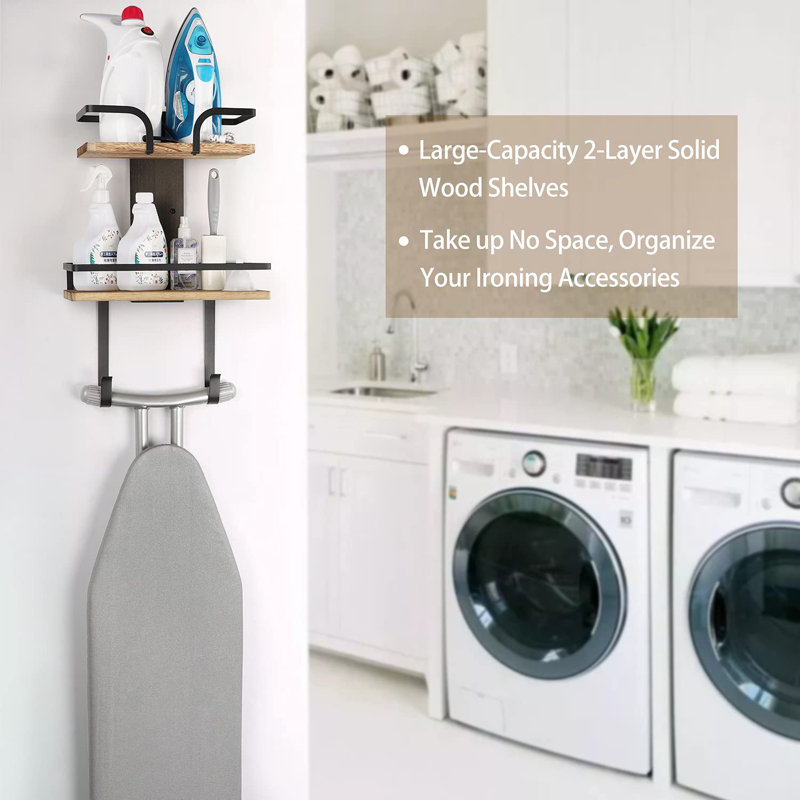 BOJUNTAN Ironing Board Hanger Wall Mount, 2-Layer Iron And Ironing