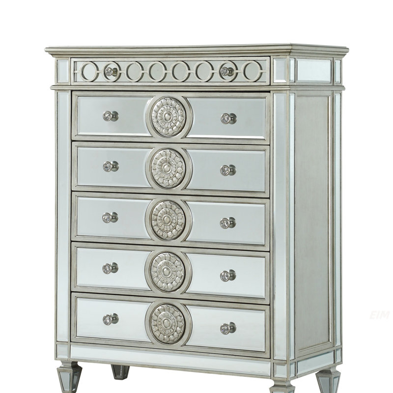 Armoire de rangement à large tiroir avec commode à miroir Varian