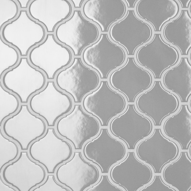 Carreau de mosaïque de plancher et de mur en porcelaine 9-1 / 2 "x 10-3 / 4" Metro Lantern, Gris clair brillant