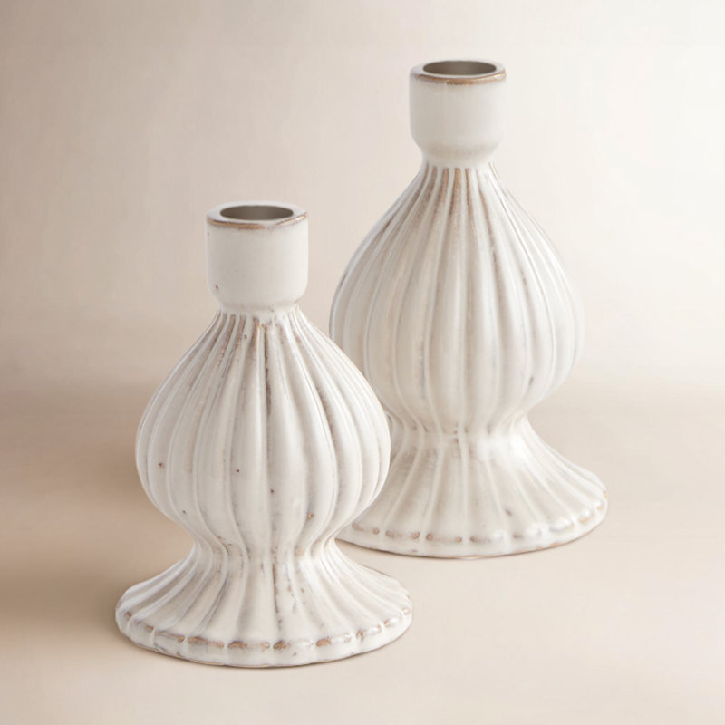Mela Taper Holders, Cream