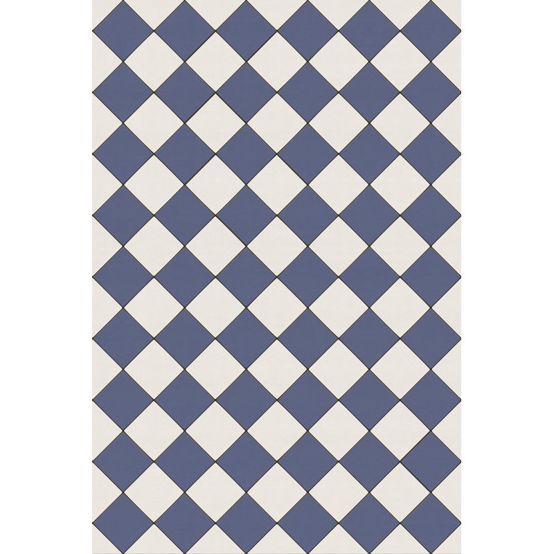 Hooppole Vinyl Checkered Indoor Rug, Rectangle 4' x 6'