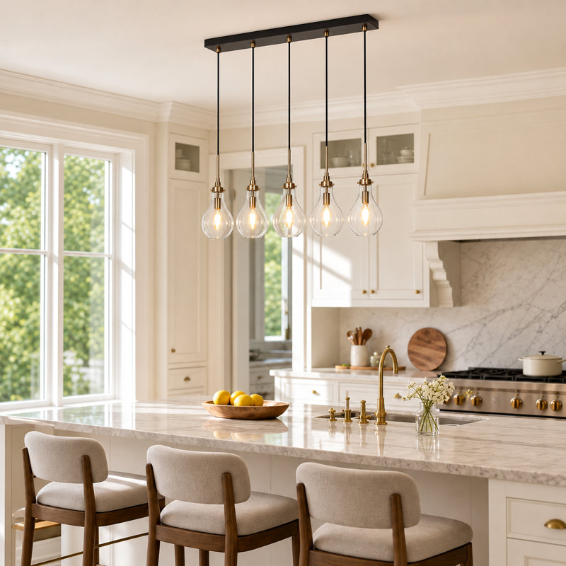 Hooman 5 - Light Dimmable Kitchen Island Modern Linear Chandelier