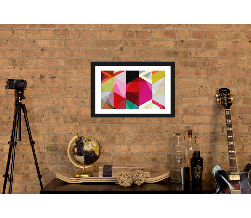 « modern art-view through a kaléidoscope », impression, H 16 po x l 24 po x P 1 po, Papier encadré noir