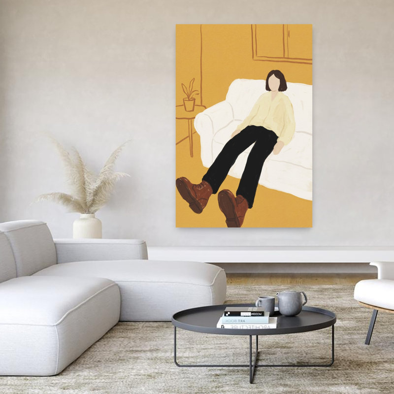 Relaxed Person In Yellow Room by Andreas Magnusson - Wrapped Canvas Print, 152.4 cm H x 101.6 cm W