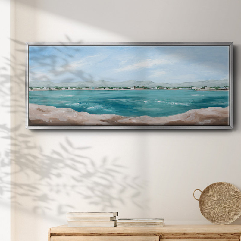 Turquoise Isle III - toile encadrée, H 12 po x l 30 po