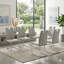 Chaise en polyuréthane revêtue de cuir, structure en métal, 16 x 16 x 37 pouces, 1 pièce, gris-132040421-132040425