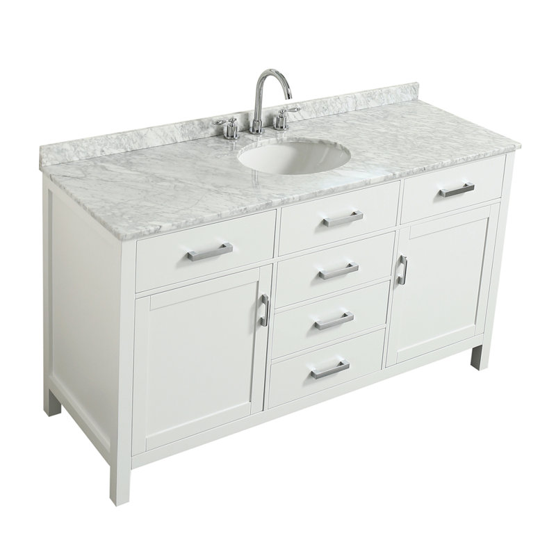 Ensemble de meuble-lavabo simple 61 po Bristol, Blanc