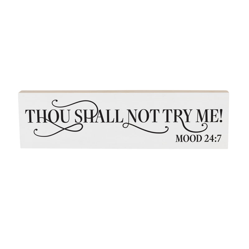 Enseigne de cheminée en bois «Just For Laughs» Thou Will Not L 18 po x H 5 po