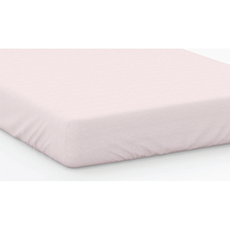 Plain Dye 200 TC Egyptian-Quality Cotton Egyptian Cotton Plain Weave / Muslin Fitted Sheet, Double (4'6), Powder Pink