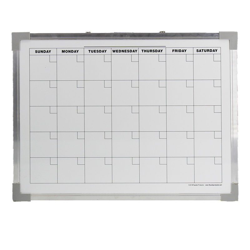 Aluminum Framed Magnetic Dry Erase Calendar Board, 18" x 24"