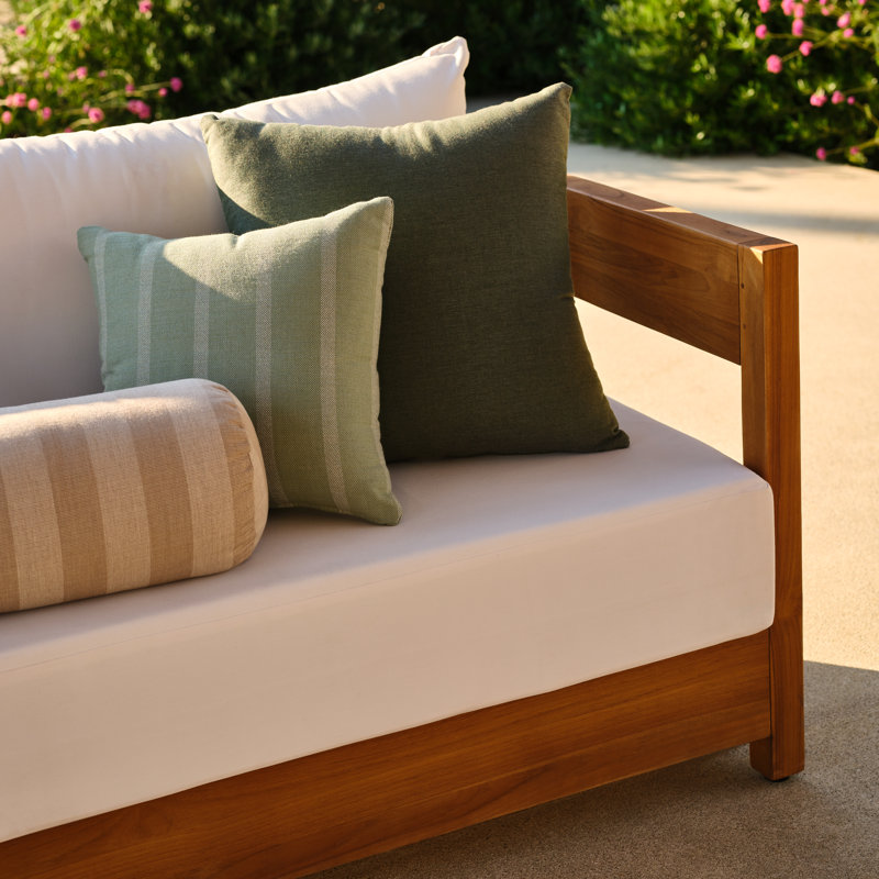  Lani Sunbrella® Indoor/Outdoor Throw Pillow, Square 20", Sail Away Aloe