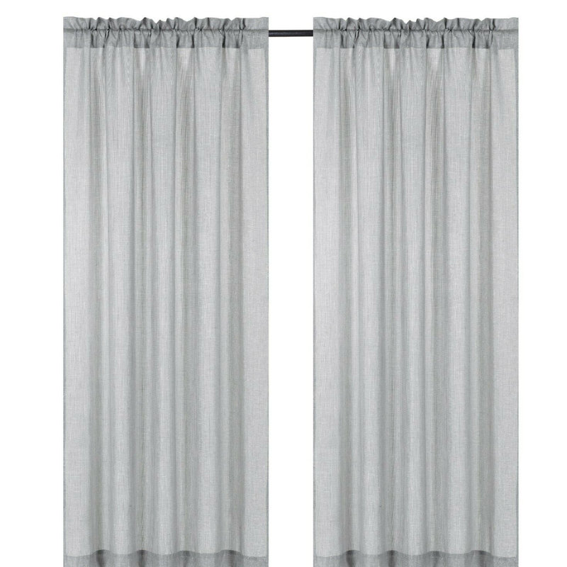 Ramsay Semi Sheer Curtain Pair, Silver