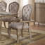 Chaise avec accoudoirs touffetée Cashel en beige et taupe antique (ensemble de 2)