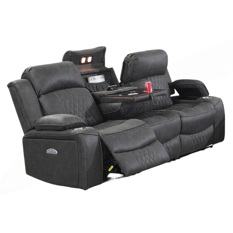 Canapé électrique contemporain avec rangement intégrés et porte-gobelet, canapé confortable