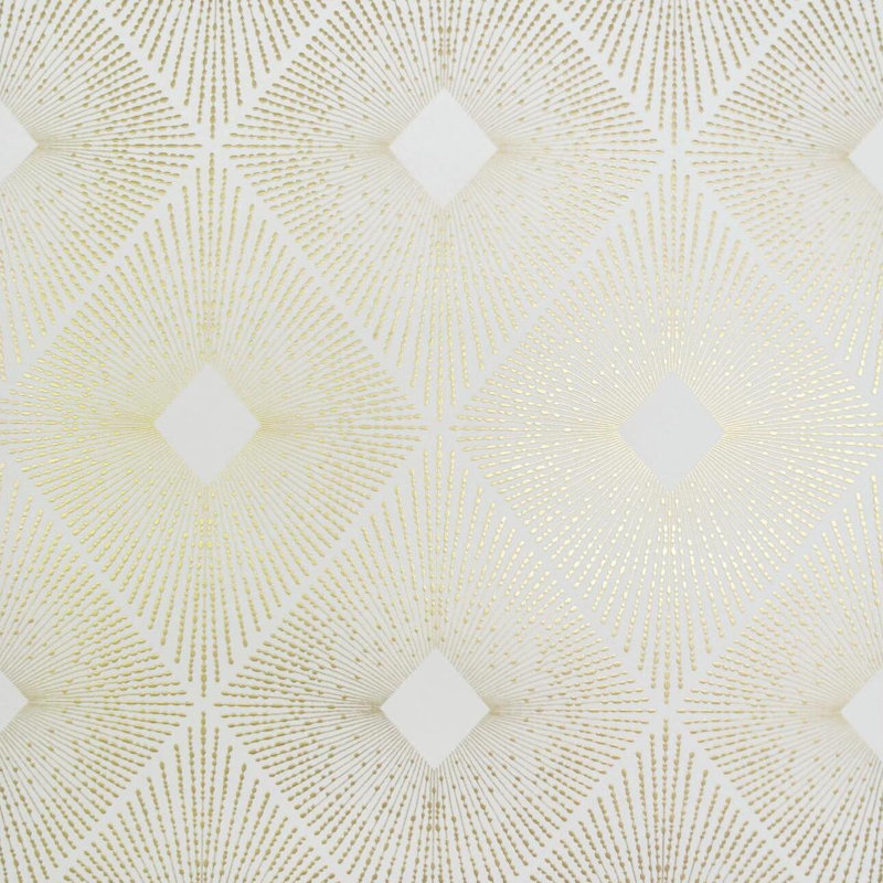 Antonina Vella Mixed Metals Geometric Metallic Wallpaper Double Roll by Antonia Vella, White/Gold