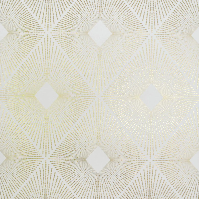 Antonina Vella Modern Metals Modern Geometric Wallpaper, White/Gold
