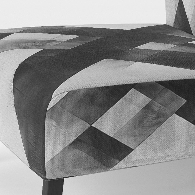 Chaise rembourrée Abstract Shapes, Pantoufle sans accoudoirs