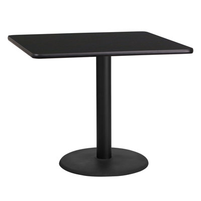 Jack Square Laminate Table Top with Round Table Height Base