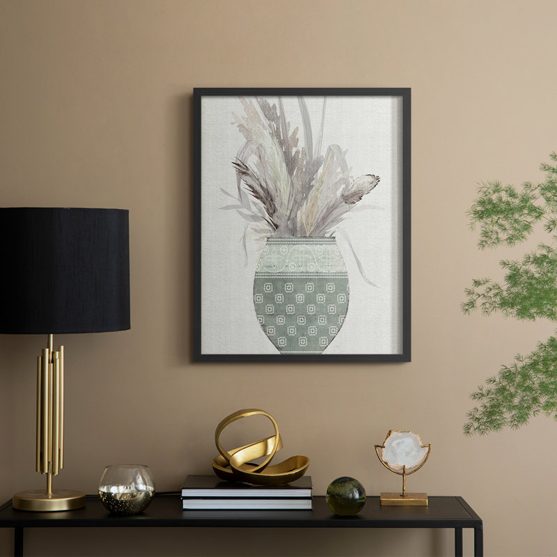 Bandhani Arrangement II, reproduction encadrée - bois massif, Noir, noir, noir, noir, H 11 po x l 9 po