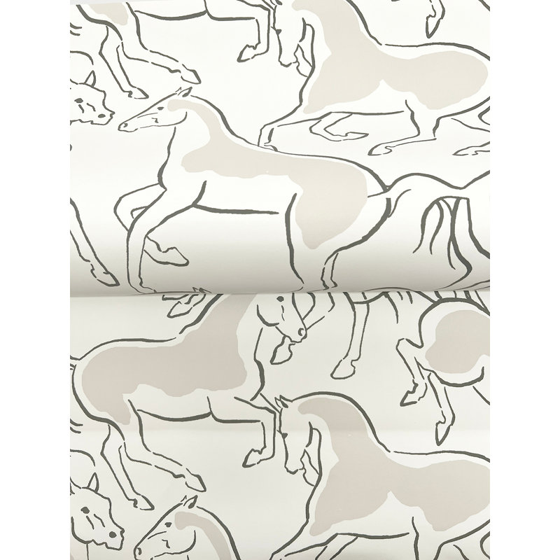 Papier peint Dressage White Stallions, Blanc
