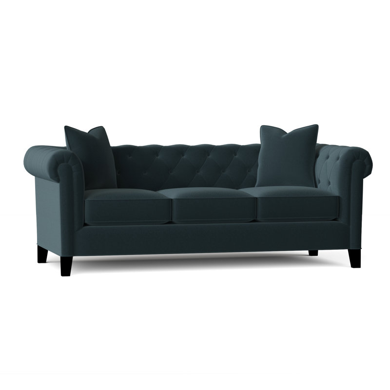 Caspar Upholstered 82'' Sofa, Gypsy Teal Performance Microfiber