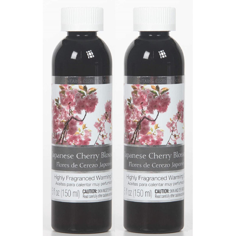 Hosley Japanese Cherry Blossom Fragrance Warming Oils, Set of 2, 5oz Each. Ideal Gift for Weddings, spa, Reiki, Meditation, Bathroom Settings.P1