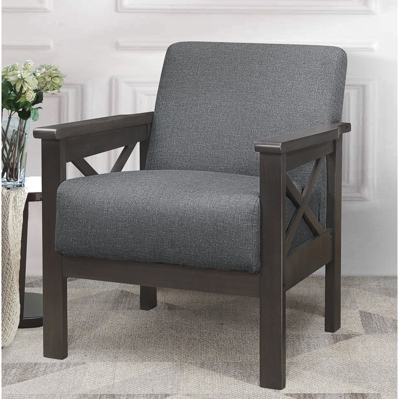 Bradley Upholstered Armchair, Gray 100% Polyester