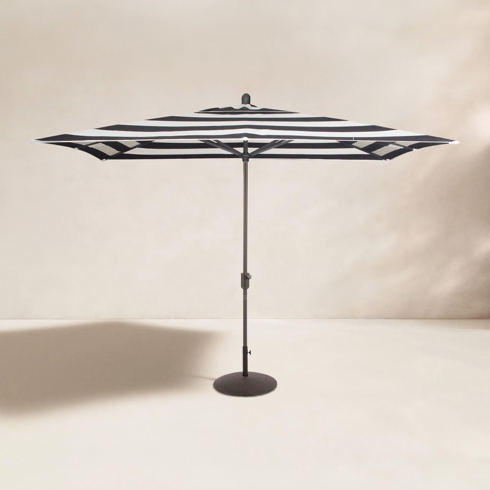 Olivier 9.7' Umbrella, Antique Bronze, Black Polyester Stripes