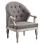 Fauteuil d'appoint rembourré en tissu gris