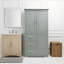 Armoire de rangement haute et large avec portes pour salle de bain / bureau, trois tiroirs, gris-1292728746