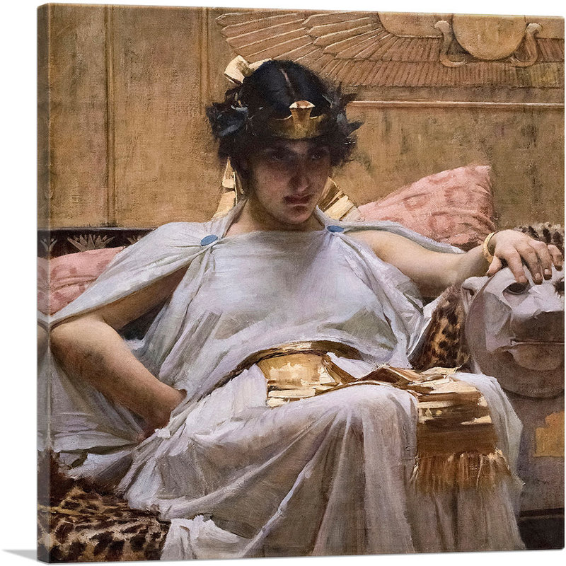 «Cleopatra 1867» par John William Waterhouse, reproduction d'art sur toile tendue, 26'' H x 26'' W x 1.5'' D