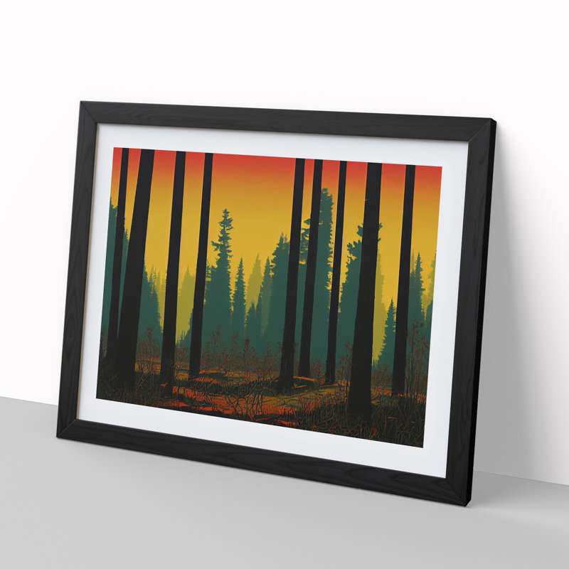 Spring Forest Art Deco Vol.5 - Framed Print, Black Framed, 46cm H x 64cm W x 2cm D