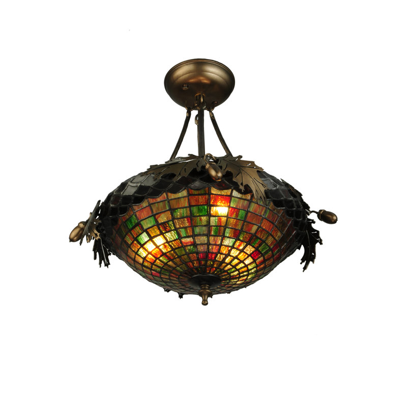 Rustic Lodge 3 - Light Semi Flush Mount