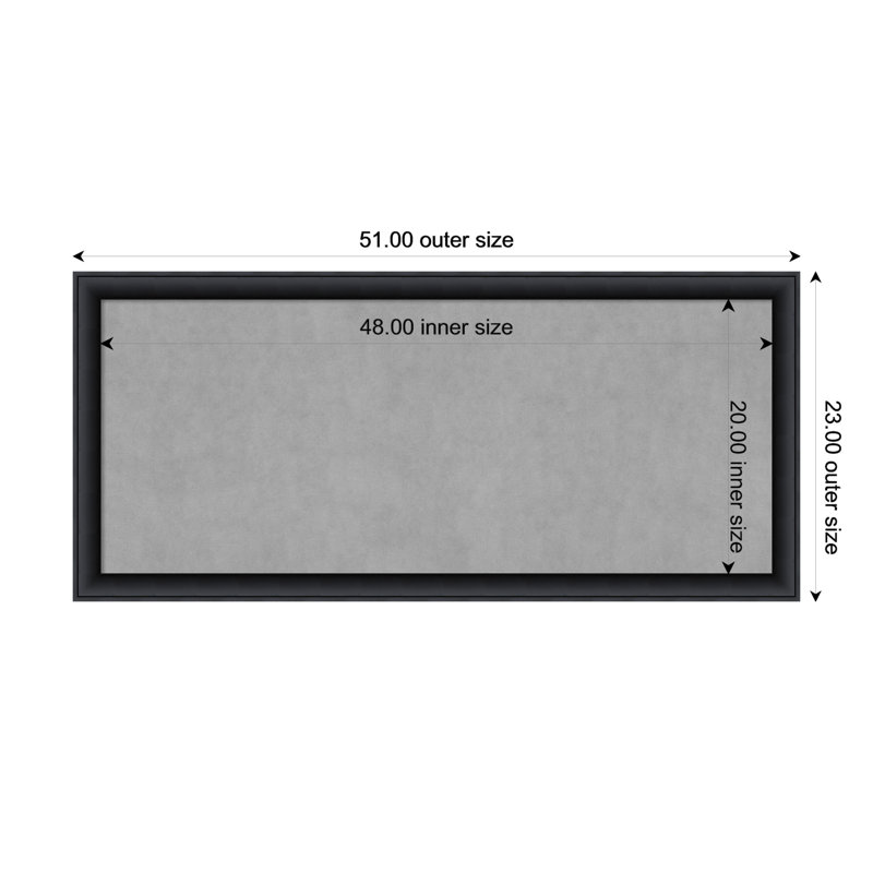 Tableau d'organisation magnétique noir Nero, H 23 po x l 51 po