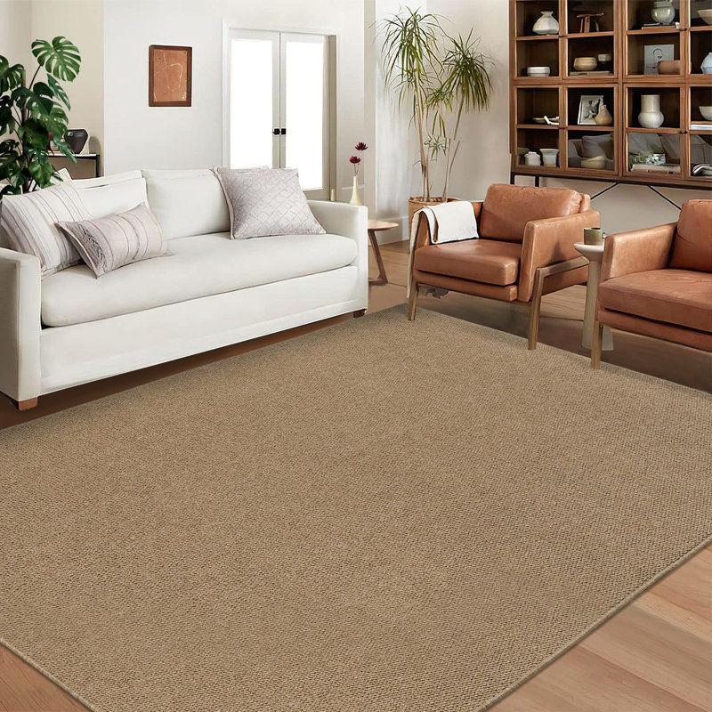 Washable Area Rug 5x7 Modern Area Rug for Living Room Contemporary Weaving Accent Rug Non Slip Stain Resistant Farmhouse Floor Cover Carpet for Bedroom Decor Taupe