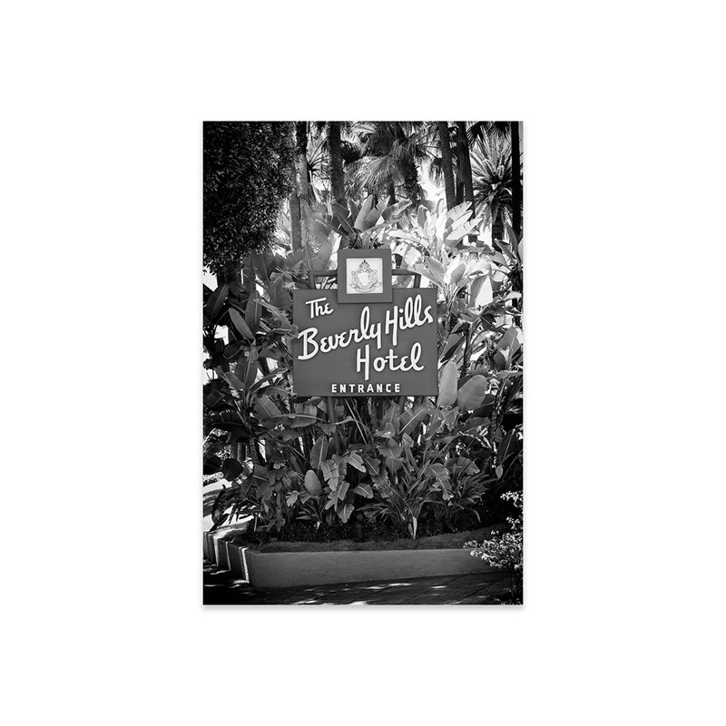 Black California Series - L.A Beverly Hills Hotel, impression sur verre acrylique, H 24 po x l 16 po x P 0,25 po