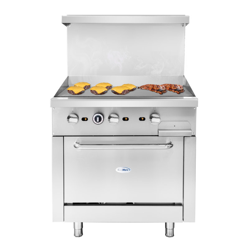 Commercial 36" Griddle Top with 36" Oven Stainless Steel 90000 BTU
